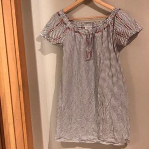 Linen Off the Shoulder Dress